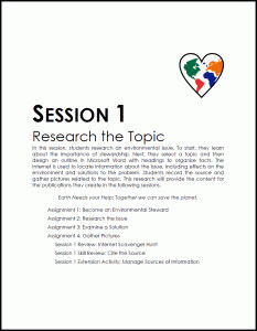 Outline of Session 1 Activities