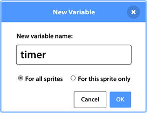 Create a timer variable.