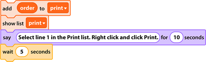 print a list in scratch