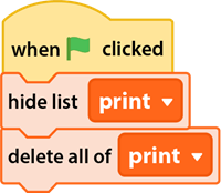 print a list in Scratch