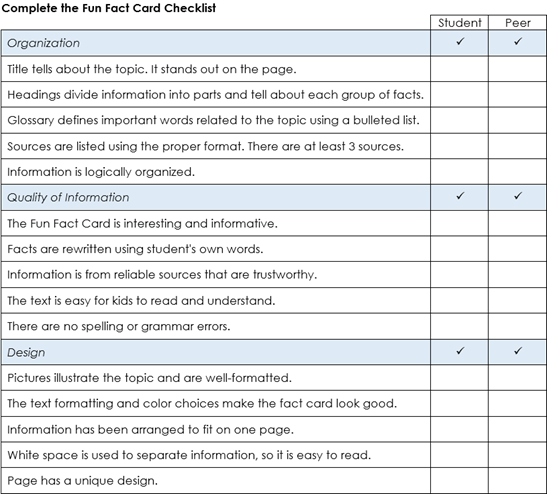 peer checklist TechnoResearch