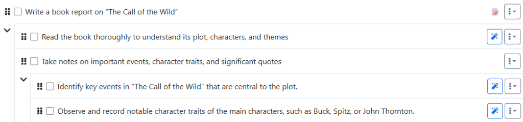 book report checklist