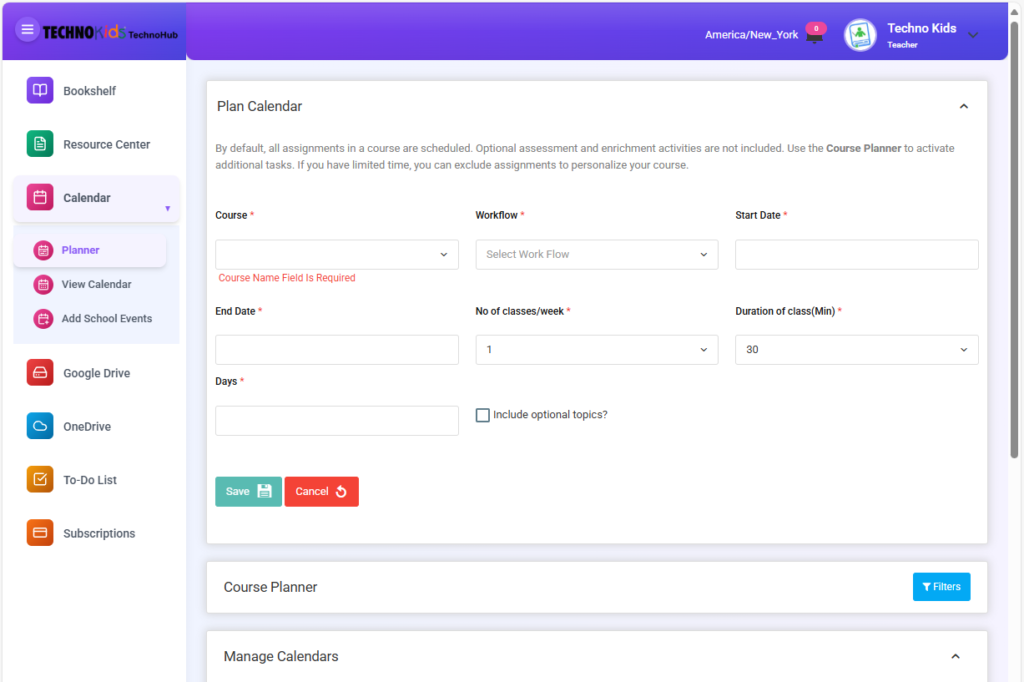 hub calendar planner