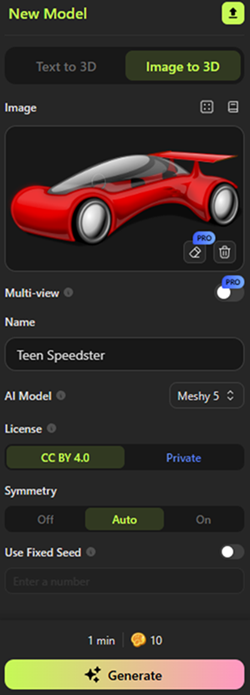 3D modelling with AI